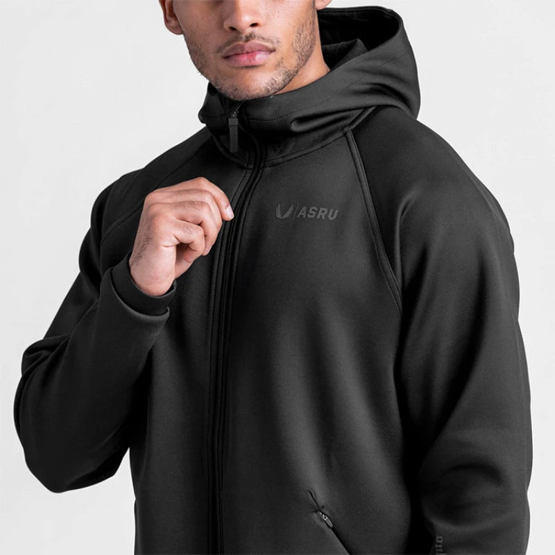 Men'S Zipper Hooded Sweatshirt Gym Workout Hoodies Spring and Autumn Loose Fitness Hoodies Sports Casual Zipper Jacket Clothing