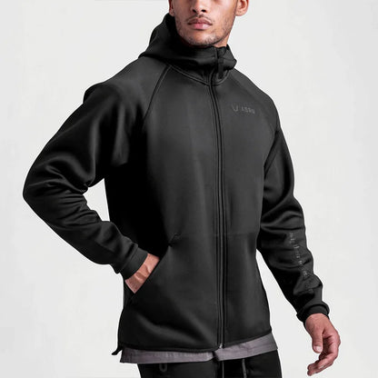 Men'S Zipper Hooded Sweatshirt Gym Workout Hoodies Spring and Autumn Loose Fitness Hoodies Sports Casual Zipper Jacket Clothing