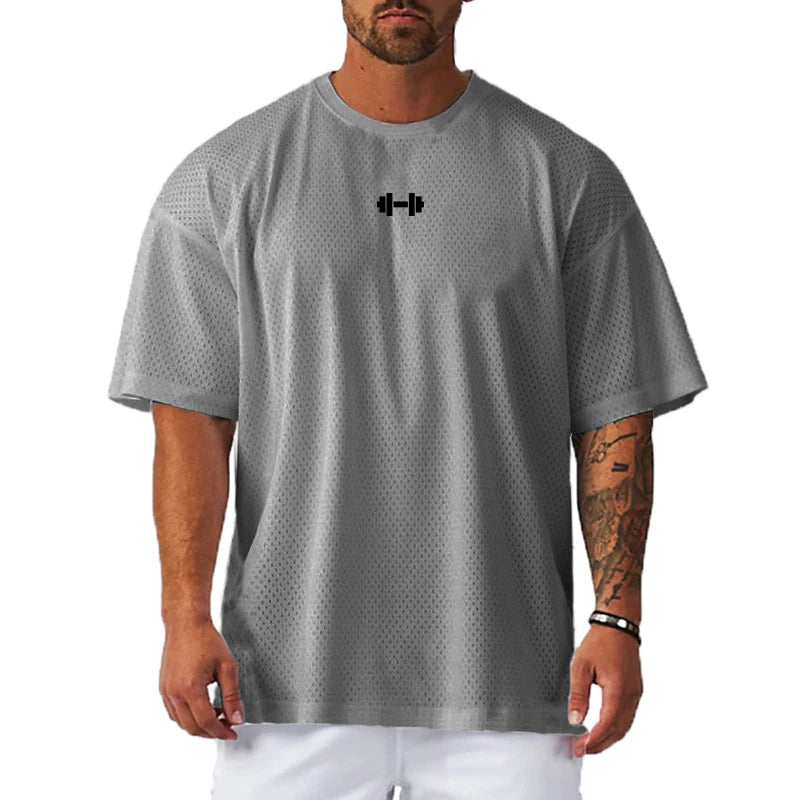 Men's Oversized Gym T-Shirt – Quick-Dry Breathable Training & Workout Tee