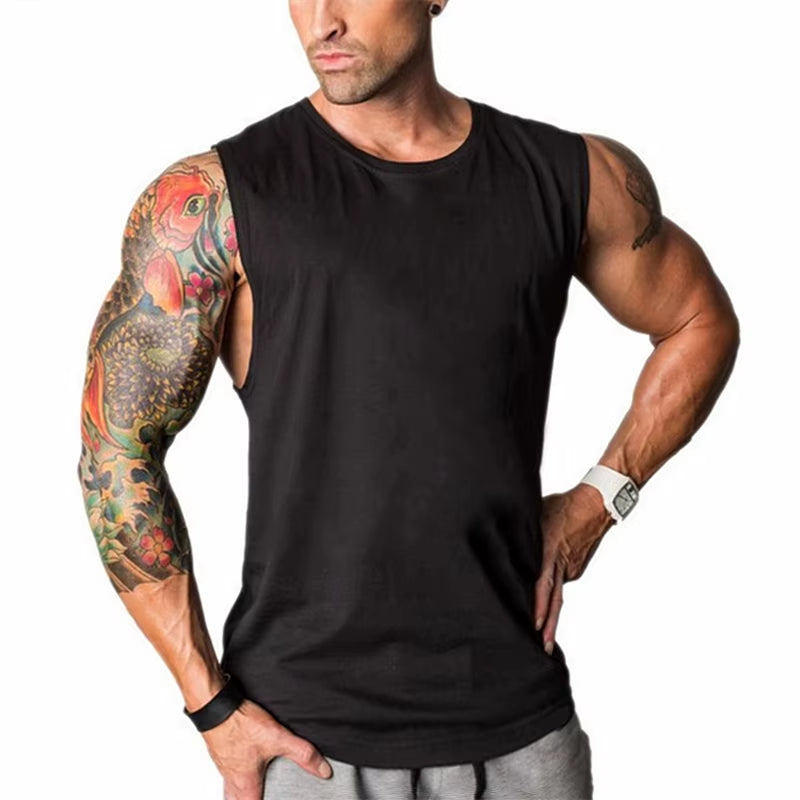 Fitness Men Tank Top Bodybuilding Stringers Tank Tops Singlet Brand Gyms Clothing Cotton Sleeveless Shirt Muscle Tops