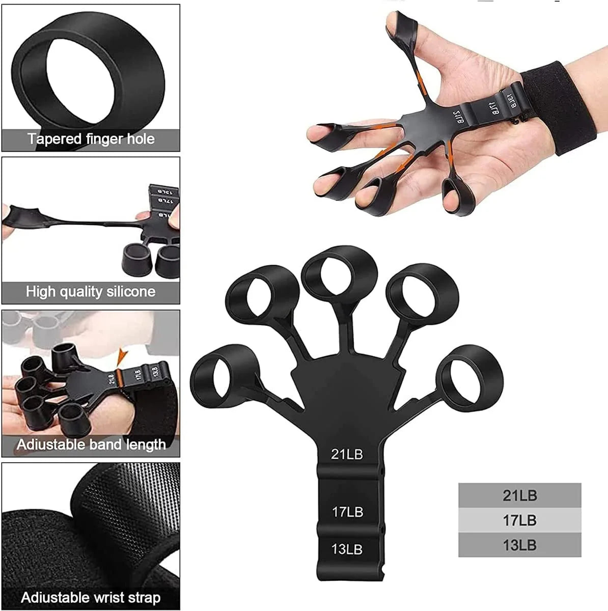 6-Level Adjustable Hand Grip Strength Trainer – Forearm & Finger Exerciser