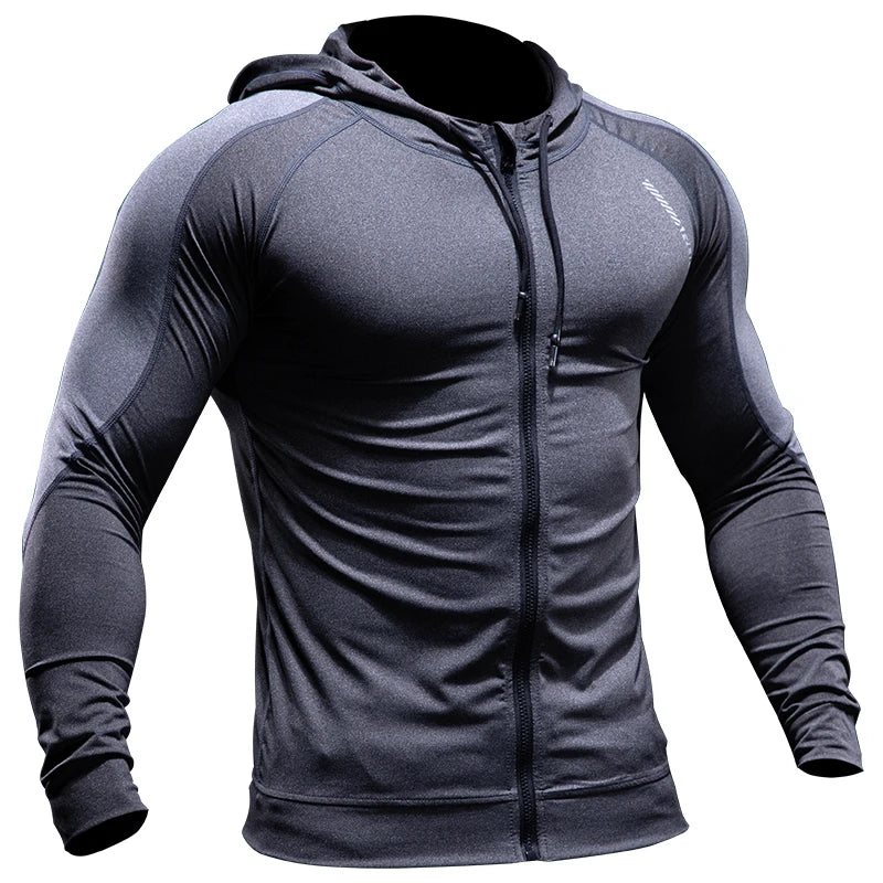 Men’s Gym Hoodie – Compression Fitness Training Jacket