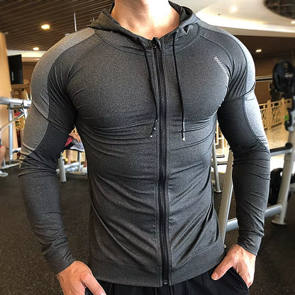 Men’s Gym Hoodie – Compression Fitness Training Jacket