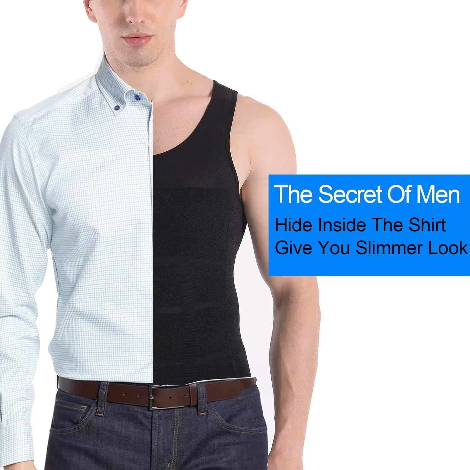 Men’s Slimming Compression Tank Top – Body Shaper Gym Vest for Abs & Tummy Control