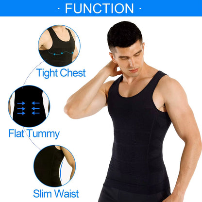 Men’s Slimming Compression Tank Top – Body Shaper Gym Vest for Abs & Tummy Control