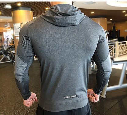 Men’s Gym Hoodie – Compression Fitness Training Jacket