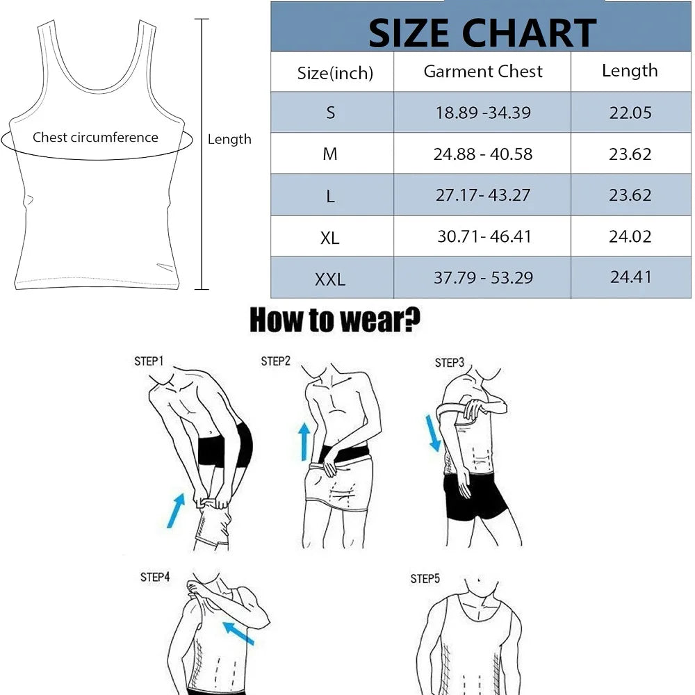 Men’s Slimming Compression Tank Top – Body Shaper Gym Vest for Abs & Tummy Control