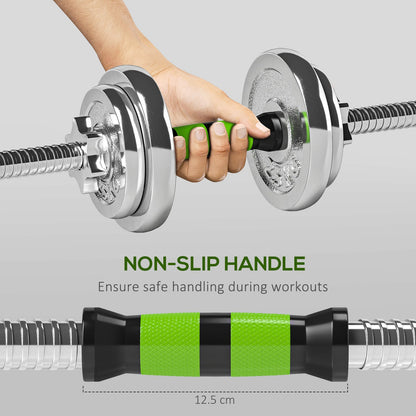 20KG Adjustable Dumbbells (2-in-1 Barbell Set)