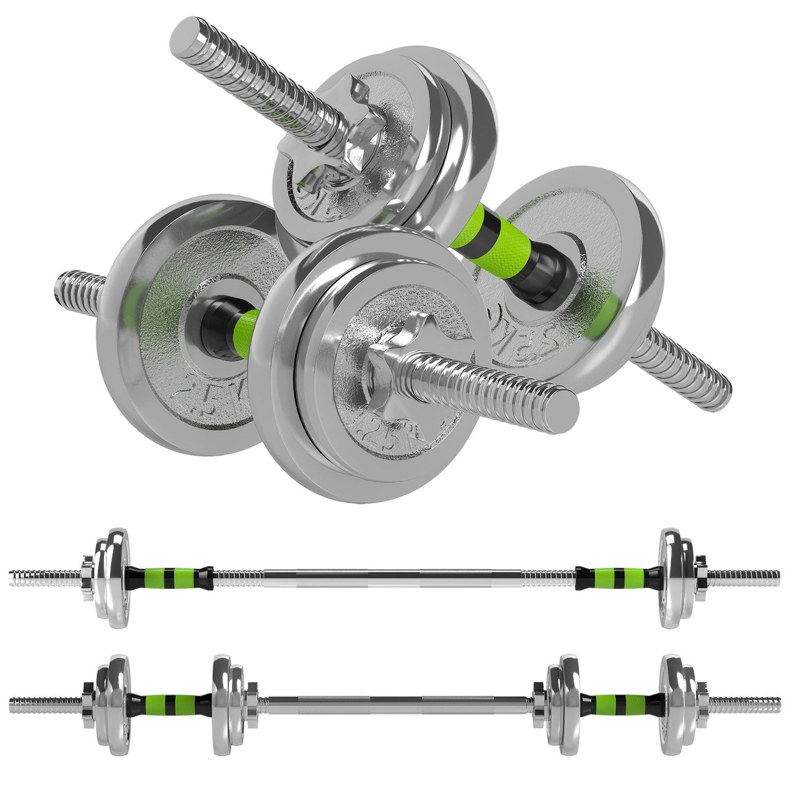 20KG Adjustable Dumbbells (2-in-1 Barbell Set)