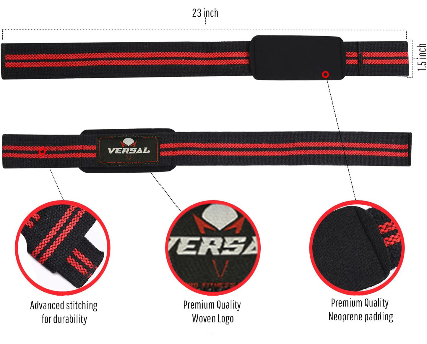 Weight Lifting Wrist Straps – Gym Wrist Wraps | Grip Support for Strength Training