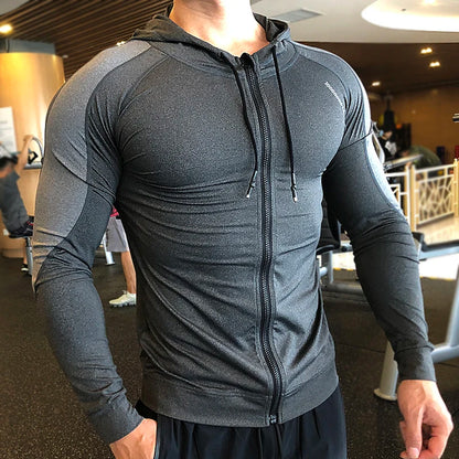 Men’s Gym Hoodie – Compression Fitness Training Jacket